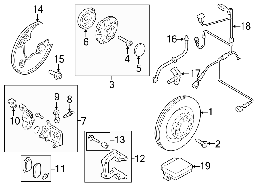 REAR SUSPENSION. BRAKE COMPONENTS.