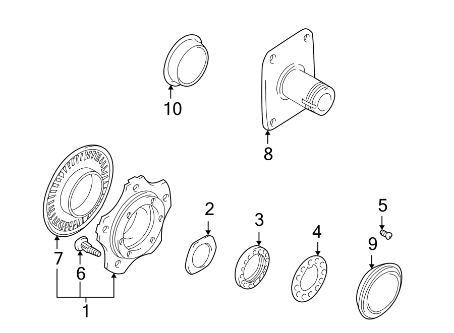 1FRONT SUSPENSION. HUB ASSEMBLY.https://images.simplepart.com/images/parts/motor/fullsize/1411173.png