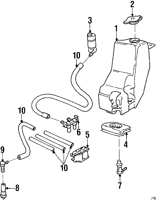 FRONT LAMPS. WASHER COMPONENTS.