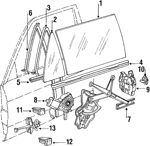 11FRONT DOOR. GLASS & HARDWARE.https://images.simplepart.com/images/parts/motor/fullsize/1909160.png