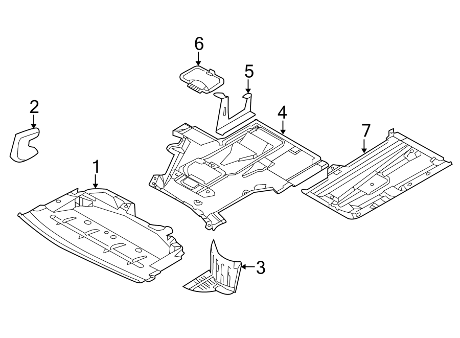 RADIATOR SUPPORT. SPLASH SHIELDS.