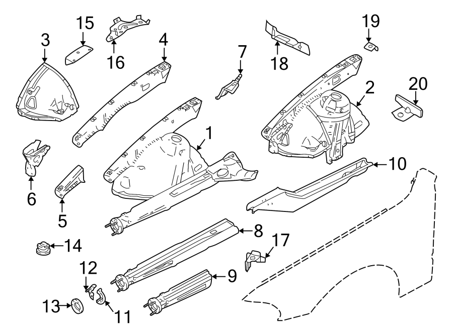 14Fender. Structural components & rails.https://images.simplepart.com/images/parts/motor/fullsize/1911135.png