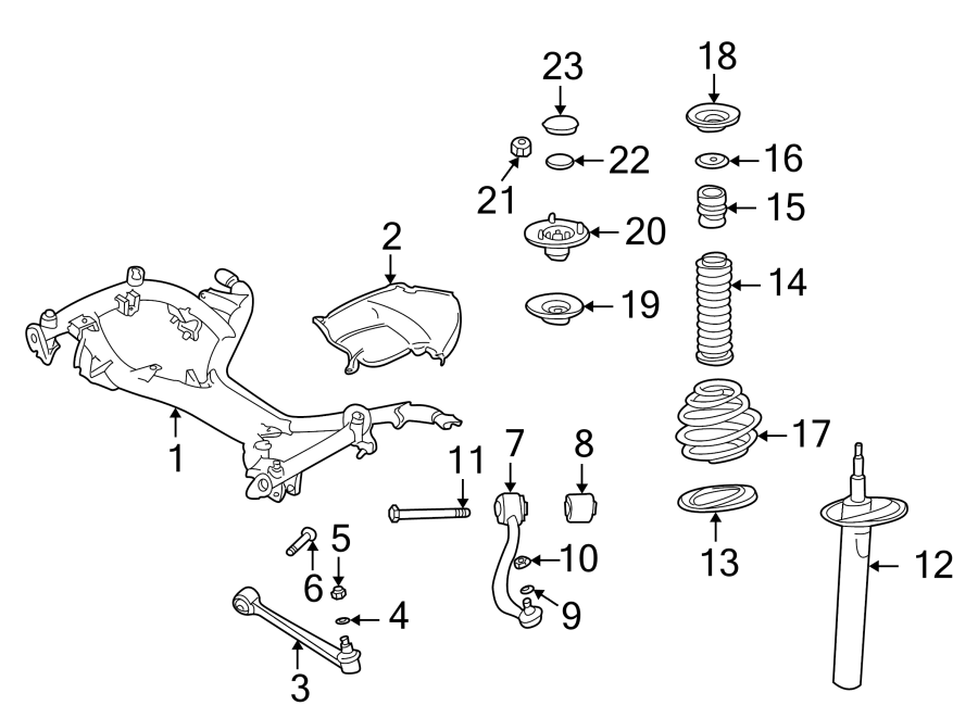 6Front suspension. Radiator support. Suspension components.https://images.simplepart.com/images/parts/motor/fullsize/1911265.png