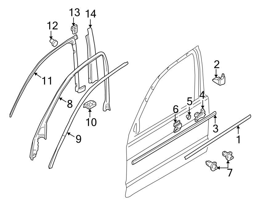 5FRONT DOOR. EXTERIOR TRIM.https://images.simplepart.com/images/parts/motor/fullsize/1911460.png