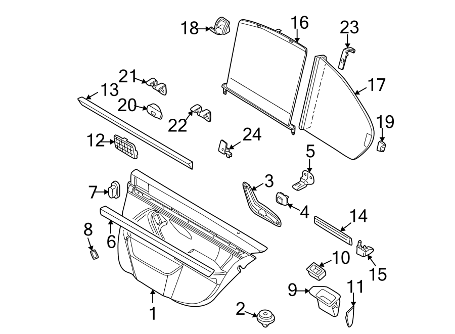 REAR DOOR. INTERIOR TRIM.