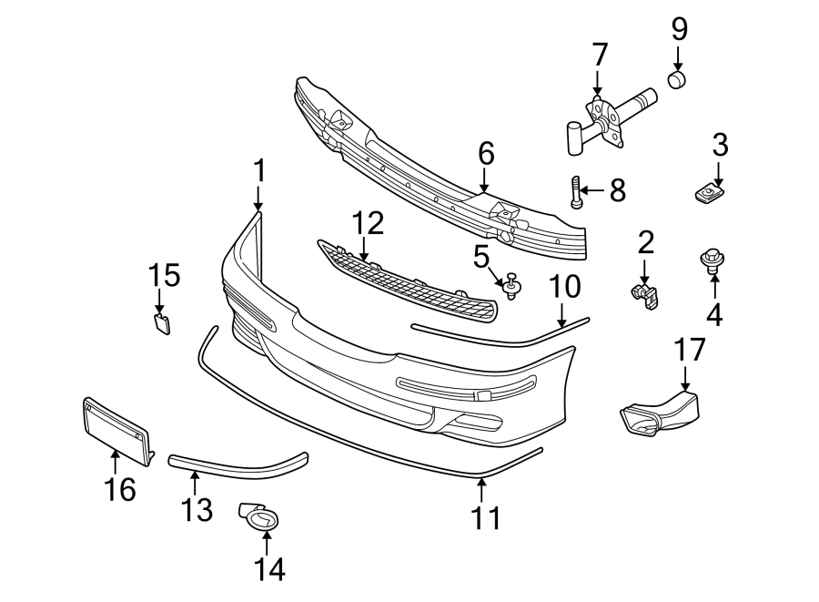 17FRONT BUMPER. BUMPER & COMPONENTS.https://images.simplepart.com/images/parts/motor/fullsize/1911600.png