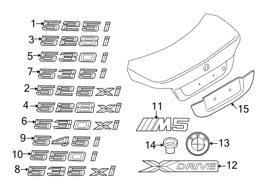 TRUNK LID. EXTERIOR TRIM.