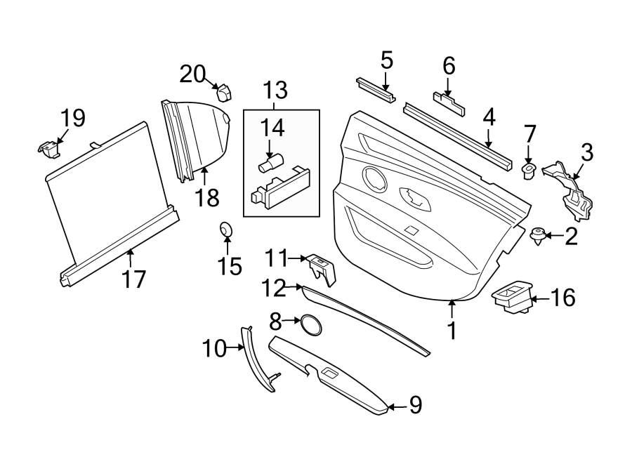 REAR DOOR. INTERIOR TRIM.