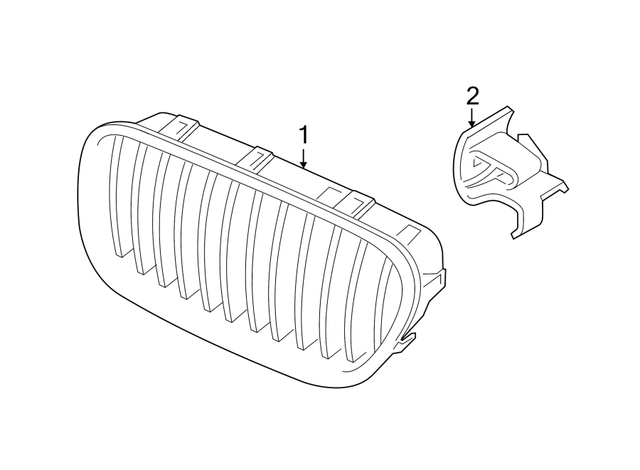 1FRONT BUMPER & GRILLE. GRILLE & COMPONENTS.https://images.simplepart.com/images/parts/motor/fullsize/1913006.png