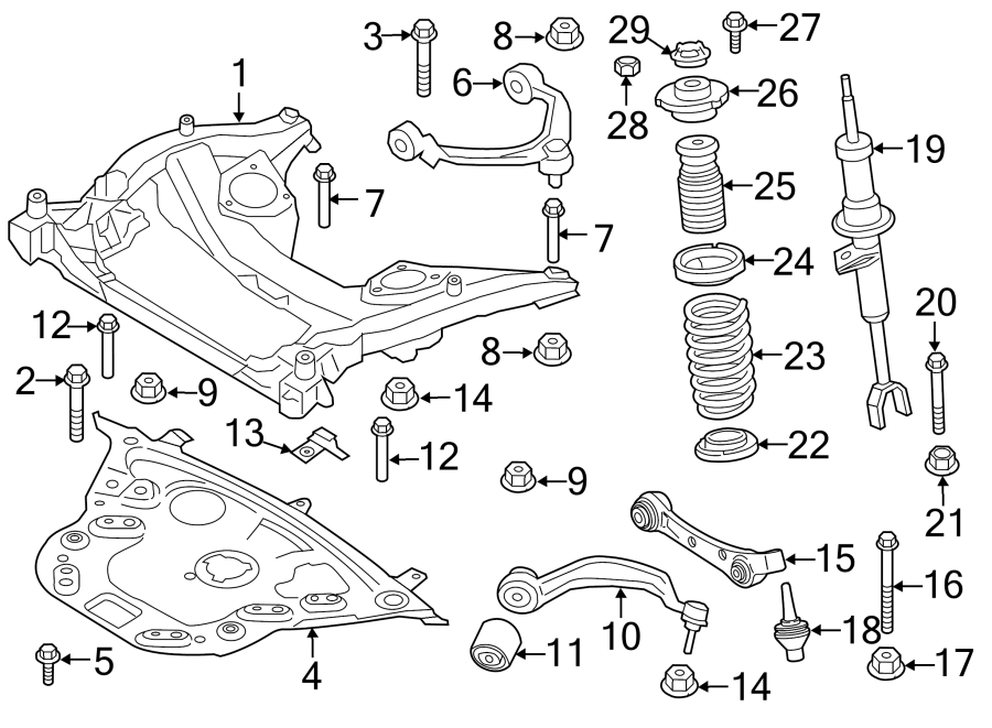 10Front suspension. Suspension components.https://images.simplepart.com/images/parts/motor/fullsize/1913431.png