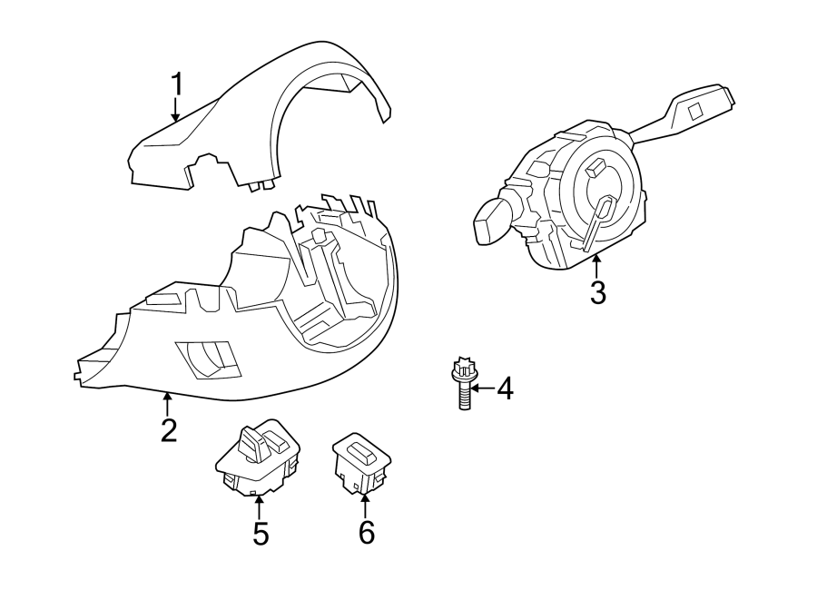 STEERING COLUMN. SHROUD. SWITCHES & LEVERS.