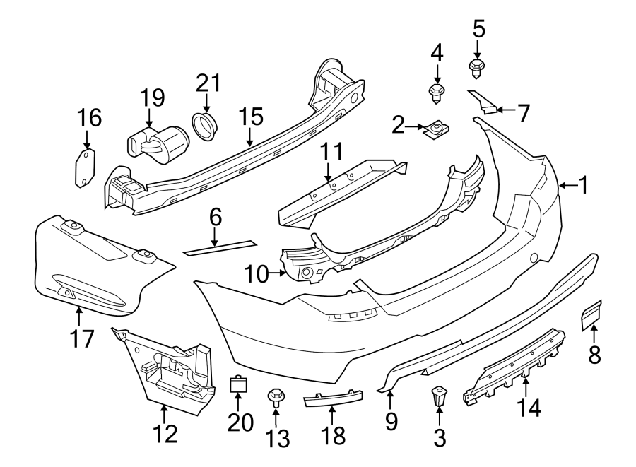 19Rear bumper. Bumper & components.https://images.simplepart.com/images/parts/motor/fullsize/1913821.png