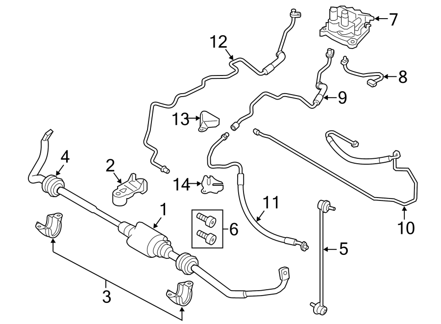 FRONT SUSPENSION. STABILIZER BAR & COMPONENTS.