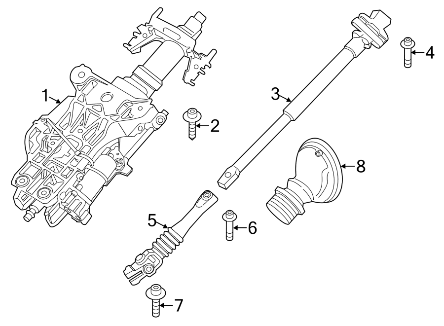 STEERING COLUMN COMPONENTS.