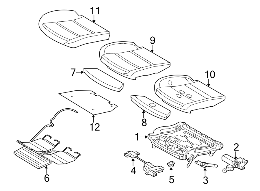 SEATS & TRACKS. FRONT SEAT COMPONENTS.