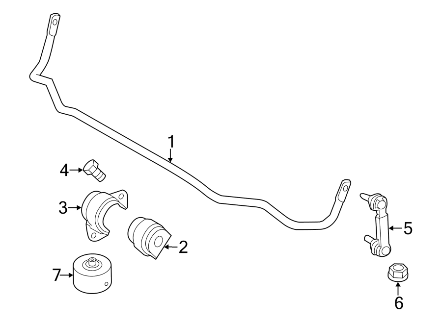 REAR SUSPENSION. STABILIZER BAR & COMPONENTS.