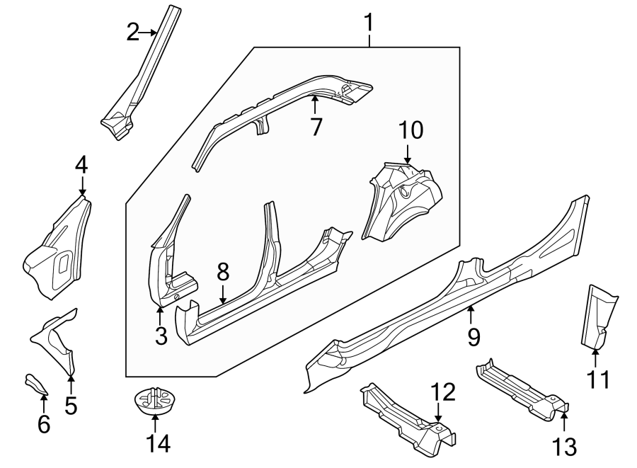 1PILLARS. ROCKER & FLOOR. UNISIDE.https://images.simplepart.com/images/parts/motor/fullsize/1916780.png