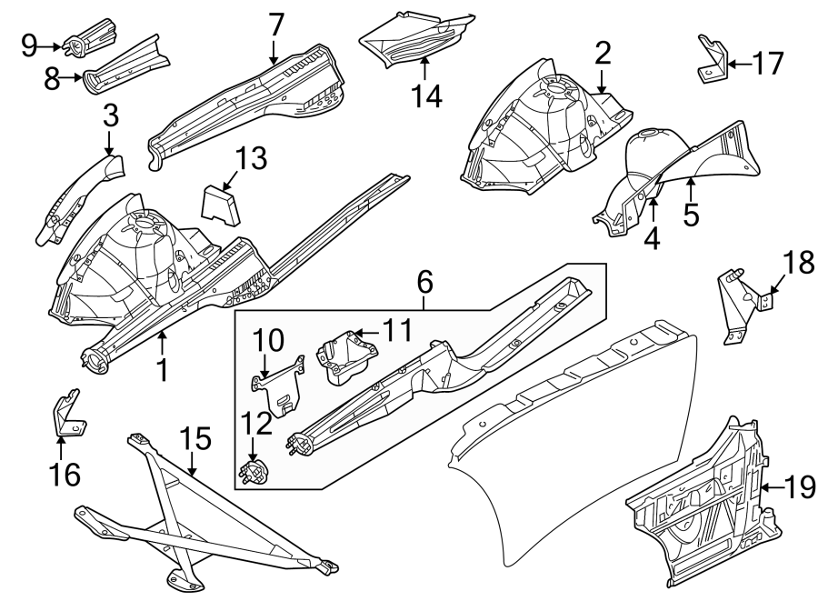 FENDER. STRUCTURAL COMPONENTS & RAILS.