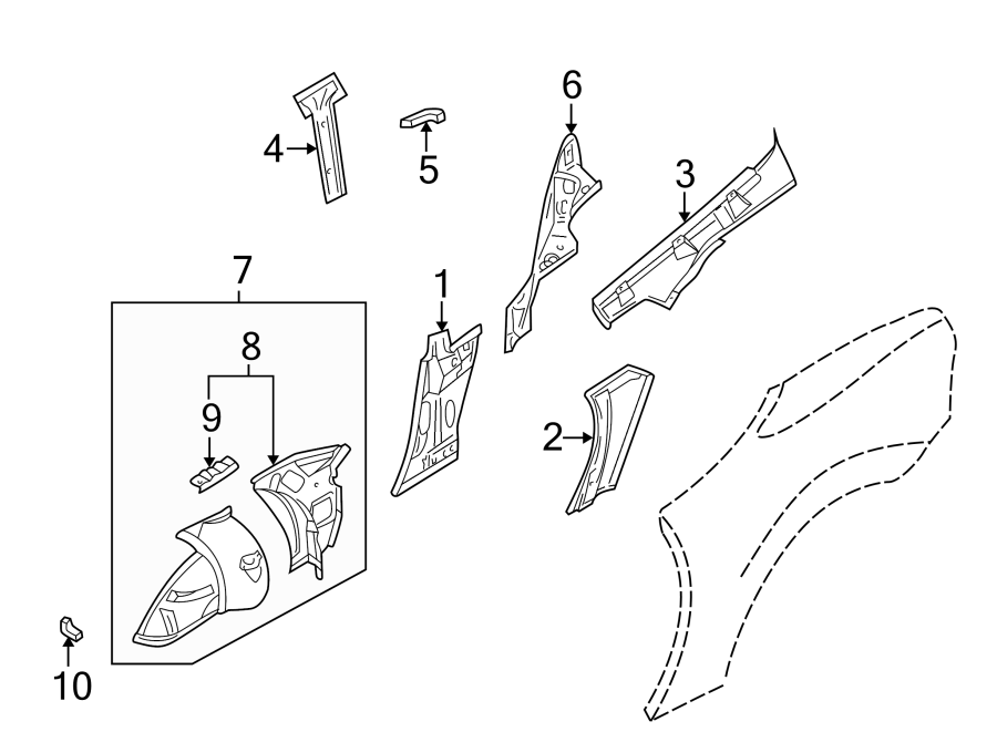 7QUARTER PANEL. INNER COMPONENTS.https://images.simplepart.com/images/parts/motor/fullsize/1917985.png