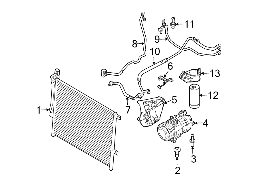 10Air conditioner & heater. Compressor & lines. Condenser.https://images.simplepart.com/images/parts/motor/fullsize/1918090.png