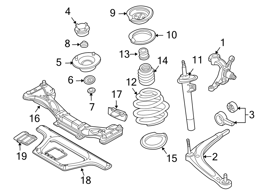 FRONT SUSPENSION. SUSPENSION COMPONENTS.