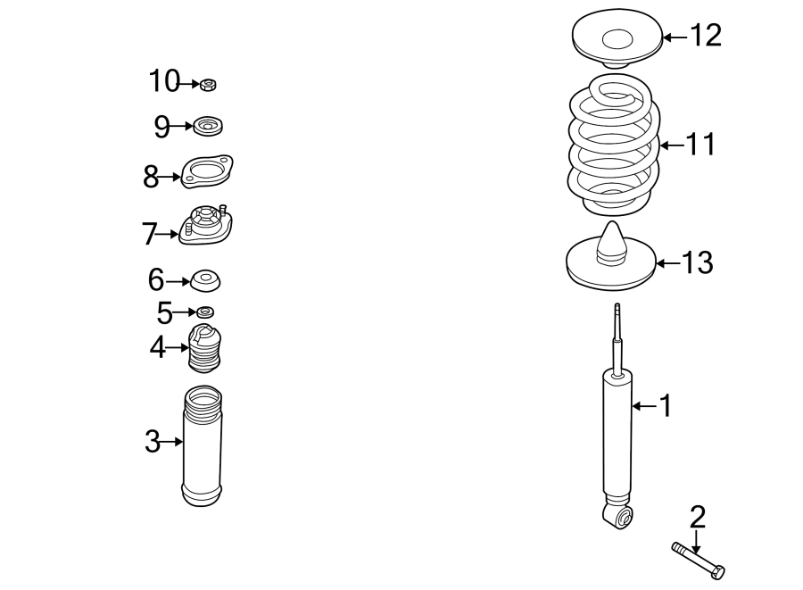 REAR SUSPENSION. SHOCKS & COMPONENTS.