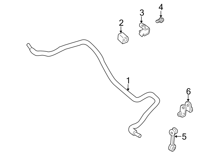 REAR SUSPENSION. STABILIZER BAR & COMPONENTS.