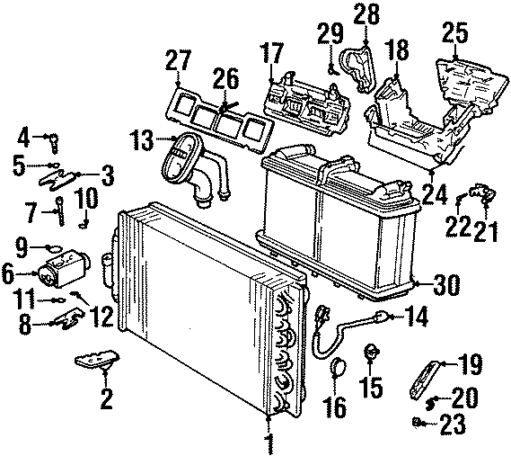 AIR CONDITIONER & HEATER. EVAPORATOR & HEATER COMPONENTS.