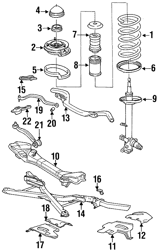 FRONT SUSPENSION. SUSPENSION COMPONENTS.