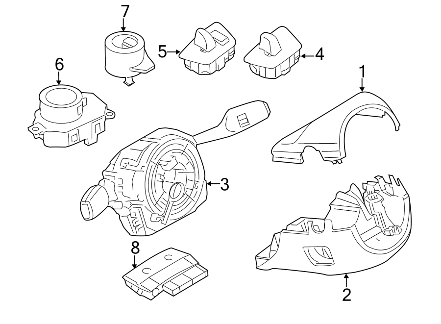 STEERING COLUMN. SHROUD. SWITCHES & LEVERS.