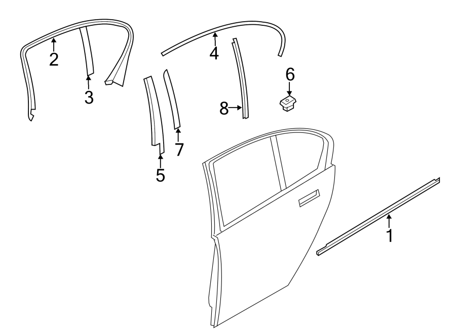 6Rear door. Exterior trim.https://images.simplepart.com/images/parts/motor/fullsize/1921530.png