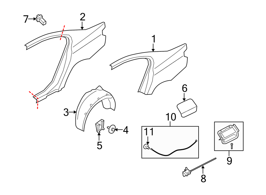 9QUARTER PANEL & COMPONENTS.https://images.simplepart.com/images/parts/motor/fullsize/1921555.png