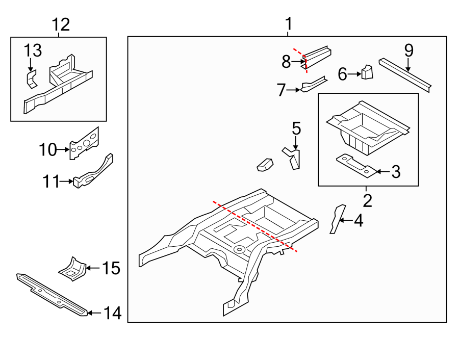 REAR BODY & FLOOR. FLOOR & RAILS.