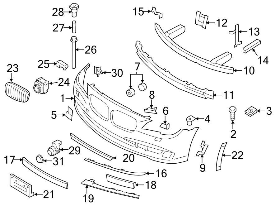 27Front bumper. Bumper & components.https://images.simplepart.com/images/parts/motor/fullsize/1922705.png