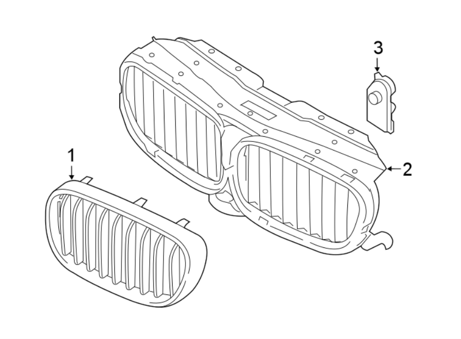 FRONT BUMPER & GRILLE. GRILLE & COMPONENTS.