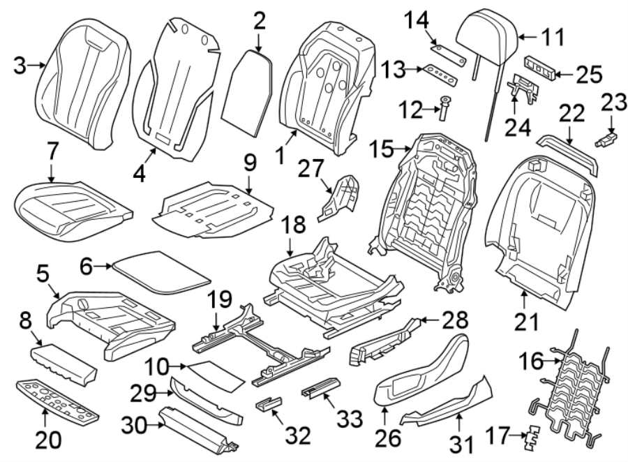 SEATS & TRACKS. PASSENGER SEAT COMPONENTS.