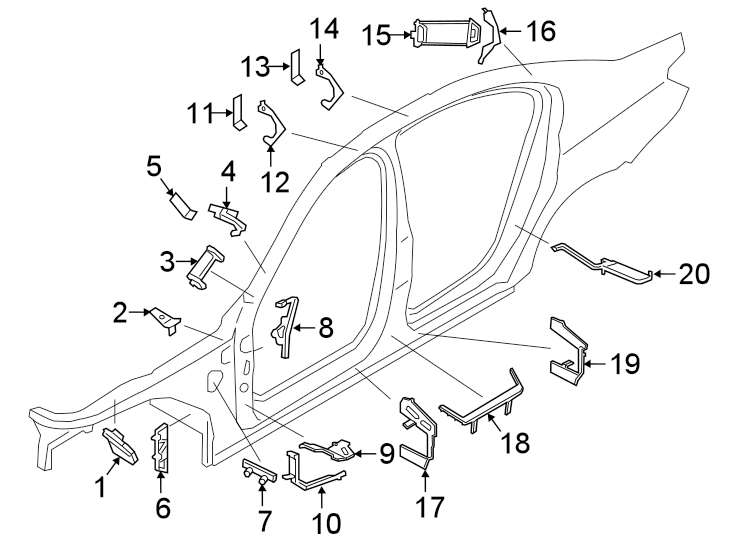 15Pillars. Rocker & floor. Inner components.https://images.simplepart.com/images/parts/motor/fullsize/1924674.png