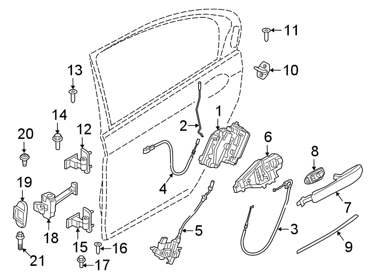 REAR DOOR. LOCK & HARDWARE.