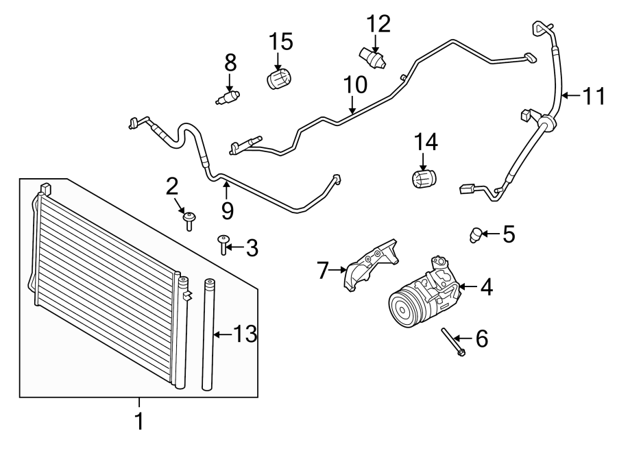 9AIR CONDITIONER & HEATER. COMPRESSOR & LINES. CONDENSER.https://images.simplepart.com/images/parts/motor/fullsize/1925120.png