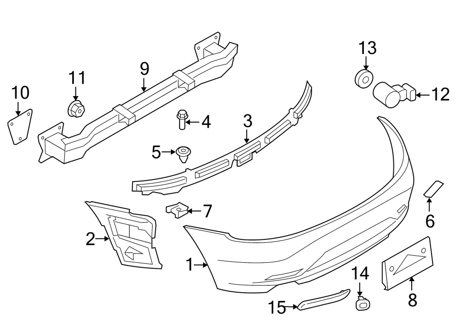 REAR BUMPER. BUMPER & COMPONENTS.