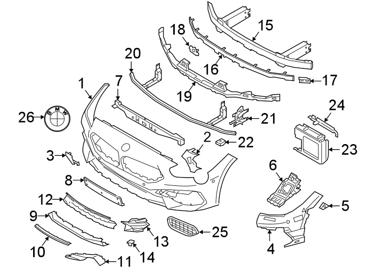 26FRONT BUMPER & GRILLE. BUMPER & COMPONENTS.https://images.simplepart.com/images/parts/motor/fullsize/1926005.png