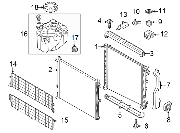 18Radiator & components.https://images.simplepart.com/images/parts/motor/fullsize/1927070.png