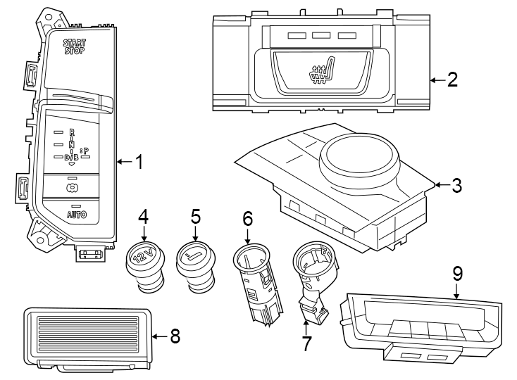 Center console.