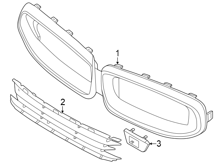 2Front bumper & grille. Grille & components.https://images.simplepart.com/images/parts/motor/fullsize/1928012.png