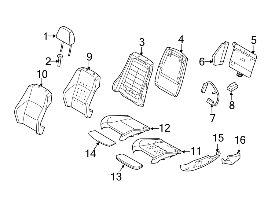 Seats & tracks. Passenger seat components.