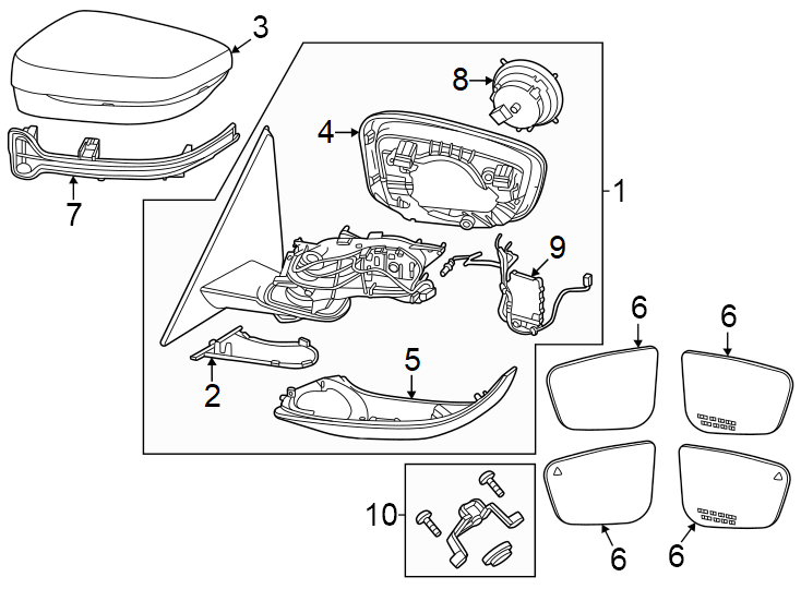 10Door. Outside mirrors.https://images.simplepart.com/images/parts/motor/fullsize/1928541.png