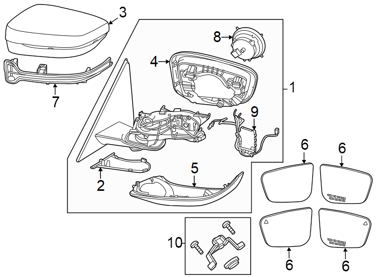 10Door. Outside mirrors.https://images.simplepart.com/images/parts/motor/fullsize/1928542.png