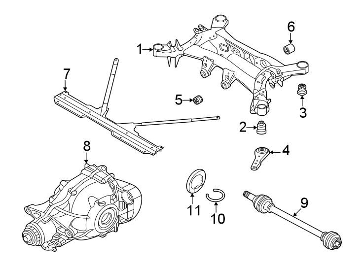 Rear suspension. Axle & differential.