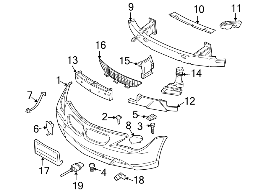 Front bumper. Bumper & components.