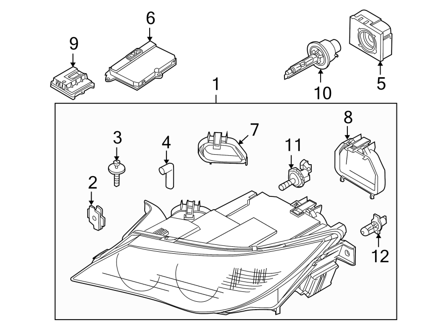 FRONT LAMPS. HEADLAMP COMPONENTS.